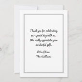 パーソナライズされたカスタム写真生まれたばかりのベビー サンキューカード (裏面)