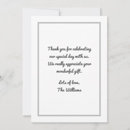 パーソナライズされたカスタム写真生まれたばかりのベビー サンキューカード (裏面)