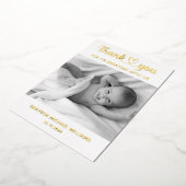 パーソナライズされたカスタム写真生まれたばかりのベビー 箔招待状 (回転した状態)