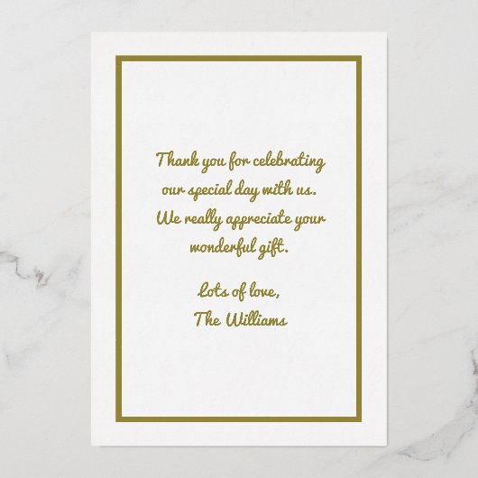 パーソナライズされたカスタム写真生まれたばかりのベビー 箔招待状 (裏面)