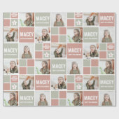 パーソナライズされたカスタム写真誕生日 ラッピングペーパー (フラット)