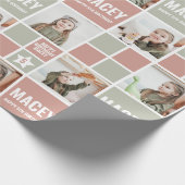 パーソナライズされたカスタム写真誕生日 ラッピングペーパー (角)