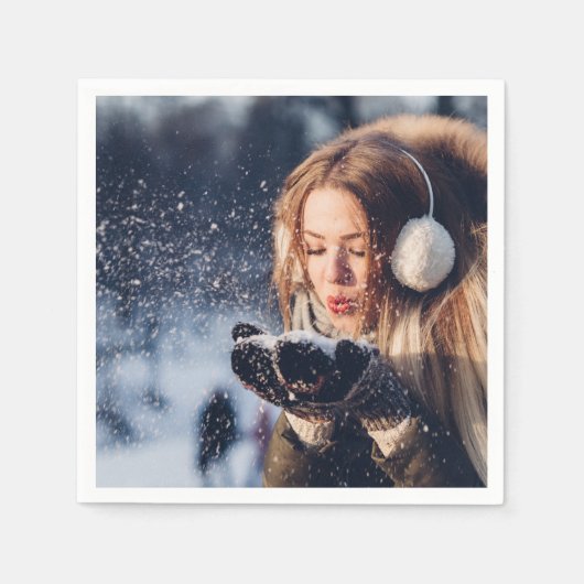 パーソナライズされたカスタム写真 スタンダードカクテルナプキン (正面)