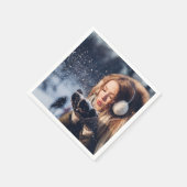 パーソナライズされたカスタム写真 スタンダードカクテルナプキン (角)