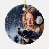パーソナライズされたカスタム写真 セラミックオーナメント (正面)