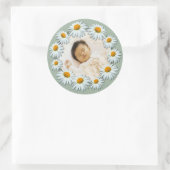 パーソナライズされたカスタム写真、デイジー枠 ラウンドシール (バッグ)