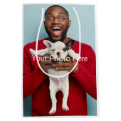 パーソナライズされたカスタム写真 ミディアムペーパーバッグ (正面)