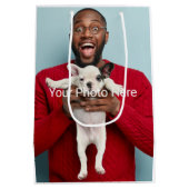 パーソナライズされたカスタム写真 ミディアムペーパーバッグ (裏面)