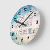 パーソナライズされたカスタム写真 ラウンド壁時計 (傾斜)