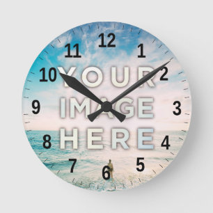 パーソナライズされたカスタム写真 ラウンド壁時計