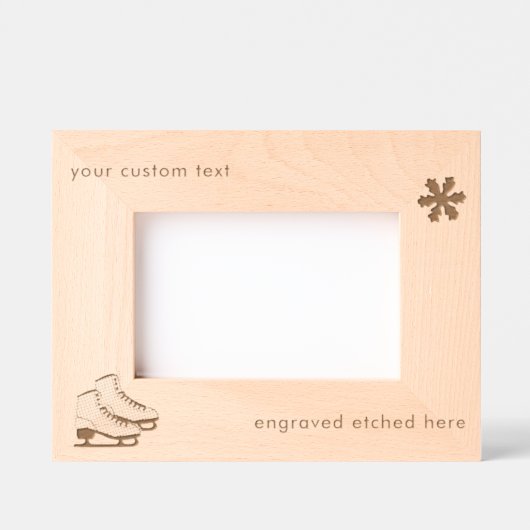 パーソナライズされたカスタム刻付きエッチアイススケート レーザー彫刻フレーム (正面)