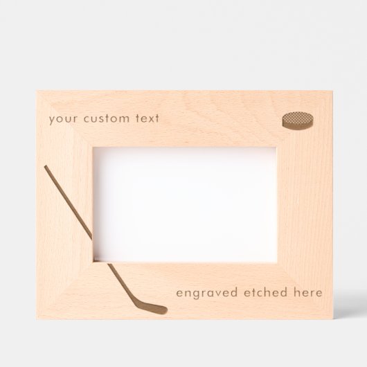 パーソナライズされたカスタム刻刻刻付きアイスホッケー レーザー彫刻フレーム (正面)