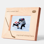 パーソナライズされたカスタム刻刻刻付きアイスホッケー レーザー彫刻フレーム