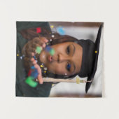 パーソナライズされたカスタム卒業写真 タペストリー (正面(横))