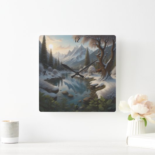 パーソナライズされたカスタム壁時計 スクエア壁時計 (ホーム)