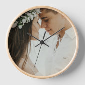 パーソナライズされたカスタム夫婦の写真の新しいギフト結婚 壁時計 (正面)