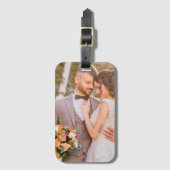 パーソナライズされたカスタム夫婦の写真 ラゲッジタグ (正面縦)