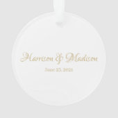パーソナライズされたカスタム夫婦の名前と日結婚付 オーナメント (裏面)