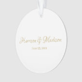 パーソナライズされたカスタム夫婦の名前と日結婚付 オーナメント (正面)