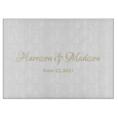 パーソナライズされたカスタム夫婦の名前と日結婚付 カッティングボード (正面)