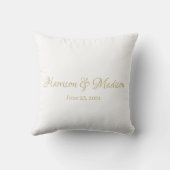 パーソナライズされたカスタム夫婦の名前と日結婚付 クッション (裏面)