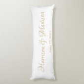 パーソナライズされたカスタム夫婦の名前と日結婚付 ボディピロー (裏面 (縦))