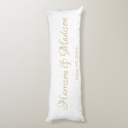 パーソナライズされたカスタム夫婦の名前と日結婚付 ボディピロー (裏面 (縦))