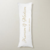 パーソナライズされたカスタム夫婦の名前と日結婚付 ボディピロー (正面縦)