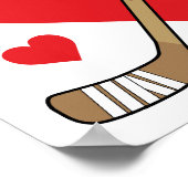 パーソナライズされたカスタム女の子ラブハートホッケースティック ポスター (角)