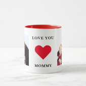 パーソナライズされたカスタム家族の写真あなたを愛するママ マグカップ (中央)