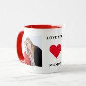 パーソナライズされたカスタム家族の写真あなたを愛するママ マグカップ (正面左)