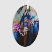 パーソナライズされたカスタム家族の写真ホリデークリスマス オーナメント (正面)