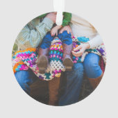 パーソナライズされたカスタム家族の写真ホリデークリスマス オーナメント (裏面)