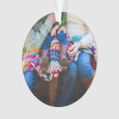 パーソナライズされたカスタム家族の写真ホリデークリスマス オーナメント (正面)