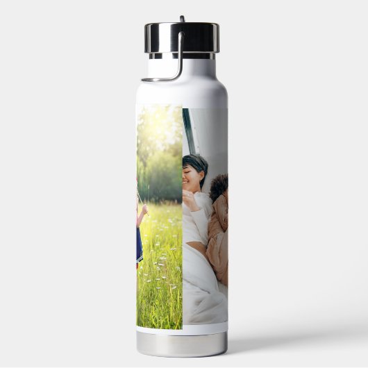 パーソナライズされたカスタム家族の写真 ウォーターボトル (右面)