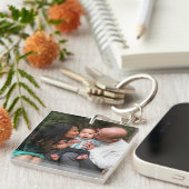 パーソナライズされたカスタム家族の写真 キーホルダー (正面右)