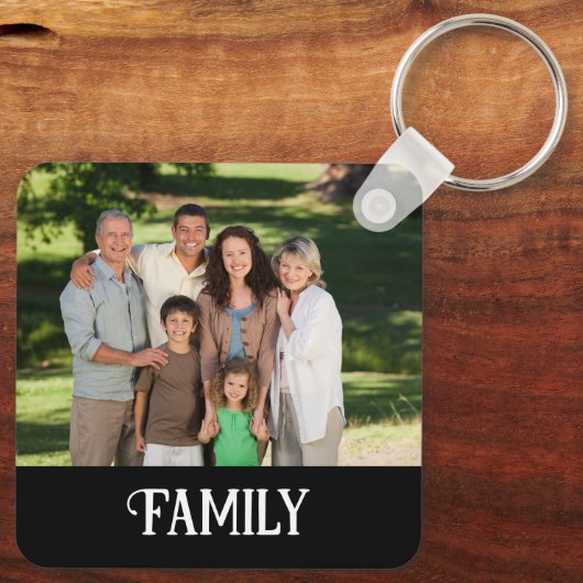 パーソナライズされたカスタム家族の写真 キーホルダー (裏面)