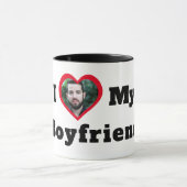 パーソナライズされたカスタム彼氏が大好き マグカップ (中央)