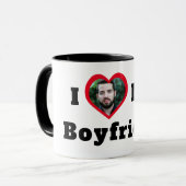 パーソナライズされたカスタム彼氏が大好き マグカップ (正面左)