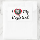 パーソナライズされたカスタム彼氏が大好き 長方形シール (バッグ)