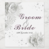 パーソナライズされたカスタム心結婚式招待状 ワインラベル (シングルラベル)