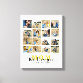 パーソナライズされたカスタム愛ママ16家族写真 キャンバスプリント
