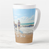 パーソナライズされたカスタム文字と写真ラテマグカップ カフェラテマグ (右アングル)