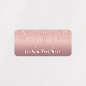 パーソナライズされたカスタム文字バラ金ゴールドグリッターラベル ラベル (デザイン1)