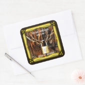 パーソナライズされたカスタム文字パドロックアンドチェーン スクエアシール (封筒)