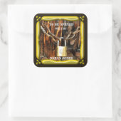 パーソナライズされたカスタム文字パドロックアンドチェーン スクエアシール (バッグ)