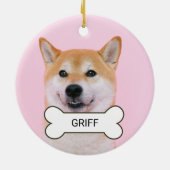 パーソナライズされたカスタム文字ペット犬 セラミックオーナメント (裏面)