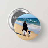 パーソナライズされたカスタム文字付きフォトボタン 缶バッジ (正面&裏面)