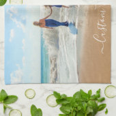 パーソナライズされたカスタム文字写真 キッチンタオル (折り畳み)