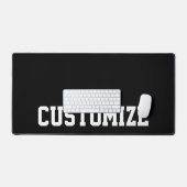 パーソナライズされたカスタム文字白黒 デスクマット (キーボード&マウス)